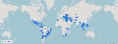 HiGGlo overview: top 1000 Green Tech innovations from developing countries by spillover value